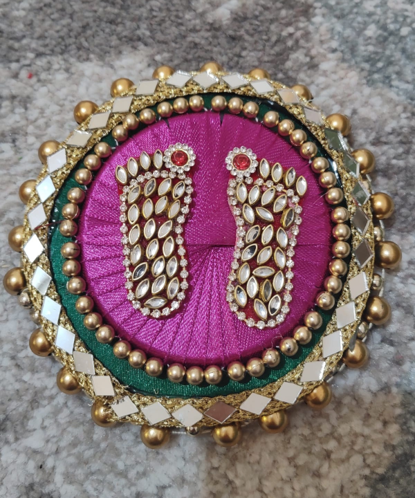 1Pc Laxmi Charan Paduka Decorative Charan