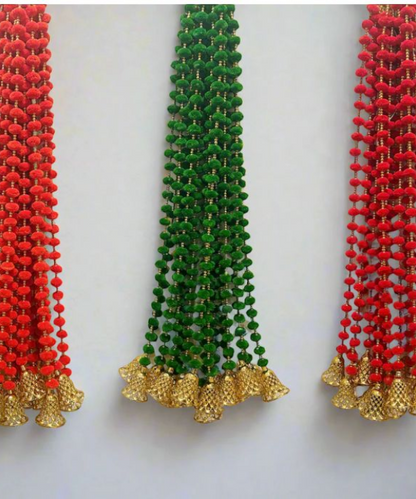 5 Pc Colorful Pom-Pom Latkan Toran with Golden Bells