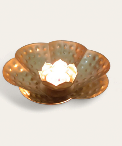 Lotus Shaped Metal Tealight Holder