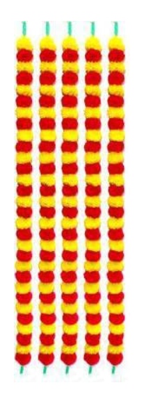 Yellow & Red Marigold Artificial Festive Flower Decoration Strings (Set of 5 pc)