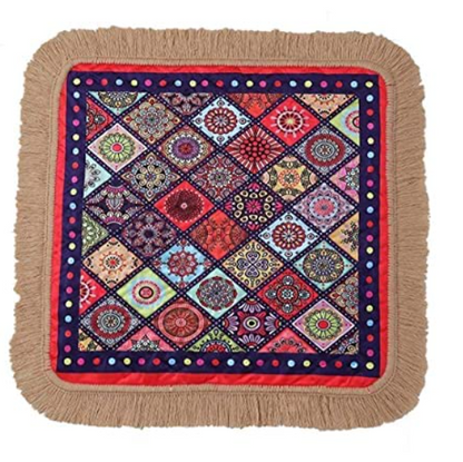 Multicolour Prayer Mat/Aasan/Pooja Mat/Meditation Mat/Multipurpose Rug Mat 27 X 27 (in inch)