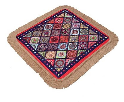 Multicolour Prayer Mat/Aasan/Pooja Mat/Meditation Mat/Multipurpose Rug Mat 27 X 27 (in inch)