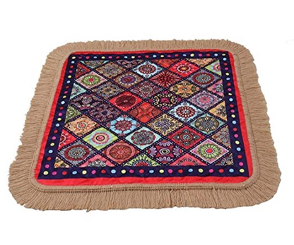 Multicolour Prayer Mat/Aasan/Pooja Mat/Meditation Mat/Multipurpose Rug Mat 27 X 27 (in inch)