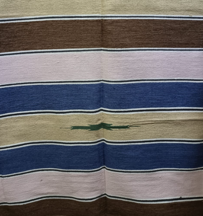 Indian Handwoven Cotton Rug/Dhurrie with Tassels