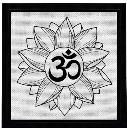 Om And Lotus DIY Framed Canvas Base for Painting