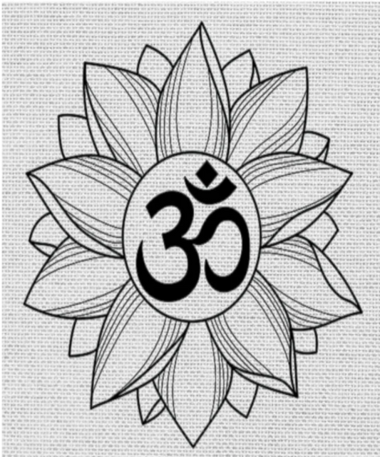 Om And Lotus DIY Canvas Base for Painting