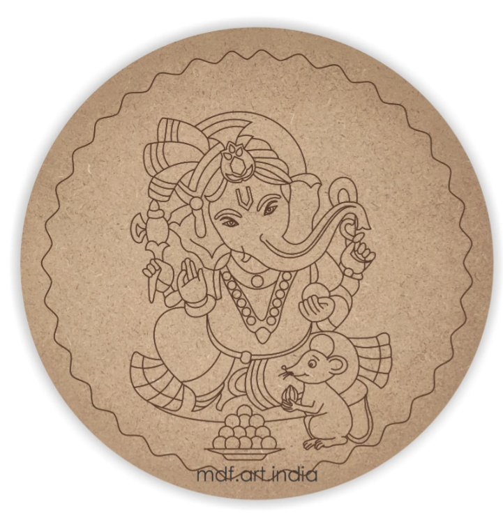 MDF Pre Marked ganesha Round