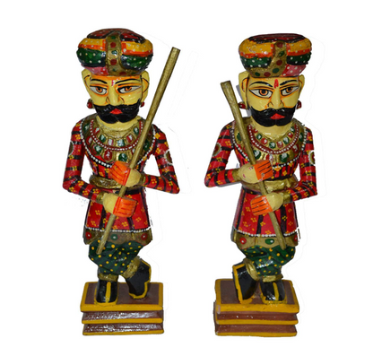 Handpainted Wooden Chowkidar(2pc)