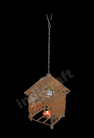 Hanging Bird Cage Nest Tealight Holder