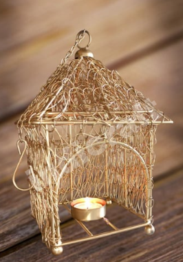 Hanging Bird Cage Nest Tealight Holder