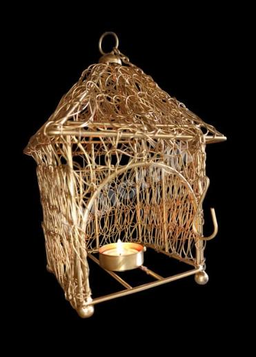 Hanging Bird Cage Nest Tealight Holder