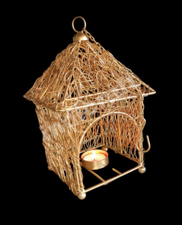 Hanging Bird Cage Nest Tealight Holder