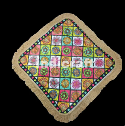 Multicolour Prayer Mat/Aasan/Pooja Mat/Meditation Mat/Multipurpose Rug Mat 27 X 27 (in inch)