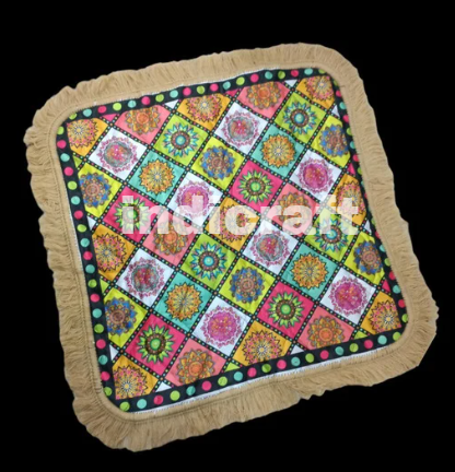 Multicolour Prayer Mat/Aasan/Pooja Mat/Meditation Mat/Multipurpose Rug Mat 27 X 27 (in inch)