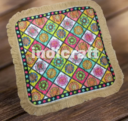Multicolour Prayer Mat/Aasan/Pooja Mat/Meditation Mat/Multipurpose Rug Mat 27 X 27 (in inch)