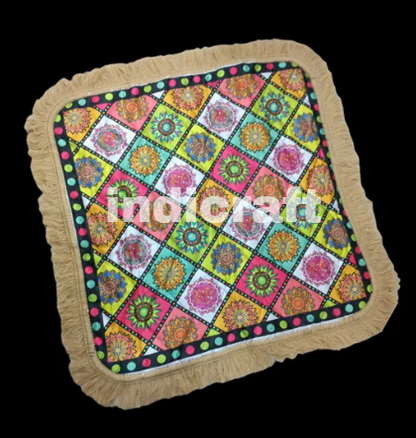 Multicolour Prayer Mat/Aasan/Pooja Mat/Meditation Mat/Multipurpose Rug Mat 27 X 27 (in inch)