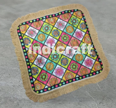 Multicolour Prayer Mat/Aasan/Pooja Mat/Meditation Mat/Multipurpose Rug Mat 27 X 27 (in inch)