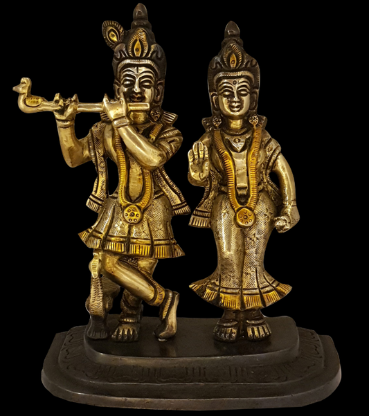 Radha Krishna Brass Statue/Murti