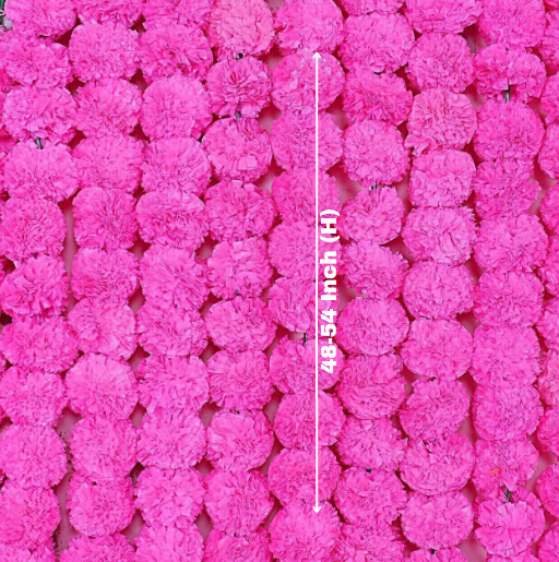 Pink Marigold Artificial Festive Flower Decoration Strings (Set Of 5 Pc)