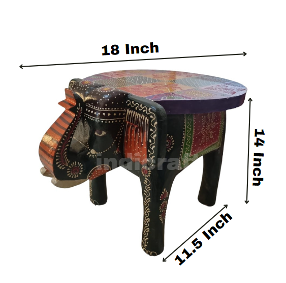 1 pc Wooden Elephant Stool Decorative