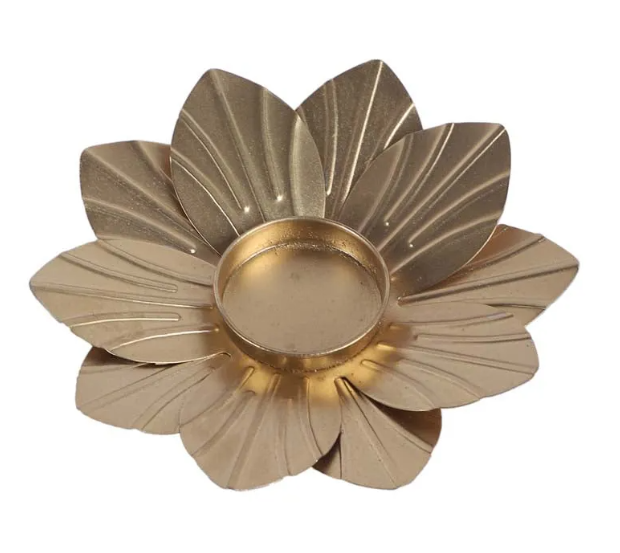 Lotus Golden Tea Light Candle Holder