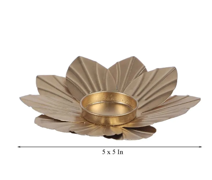 Lotus Golden Tea Light Candle Holder