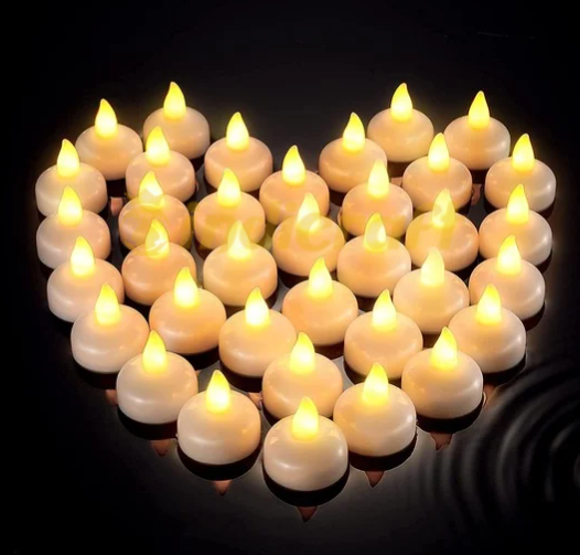 Set of 12 LED Light Artificial Diya with Water Sensor White