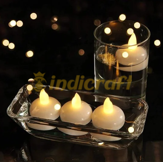 Set of 12 LED Light Artificial Diya with Water Sensor White