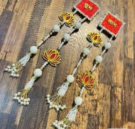 Shubh Labh Multicolor With Lotus hanging pair