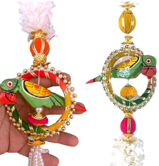 Mogra With Parrot Hanging/latkan Pair