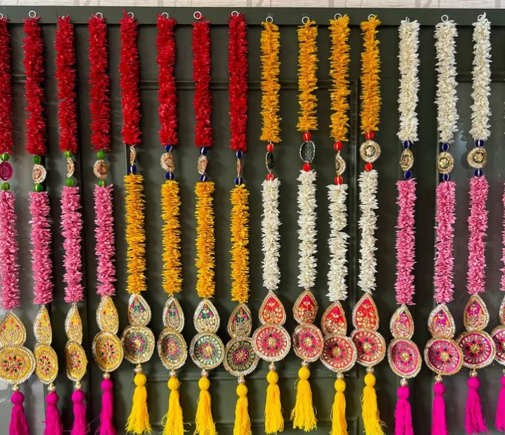 Color Gajra  Hanging Strings Pair