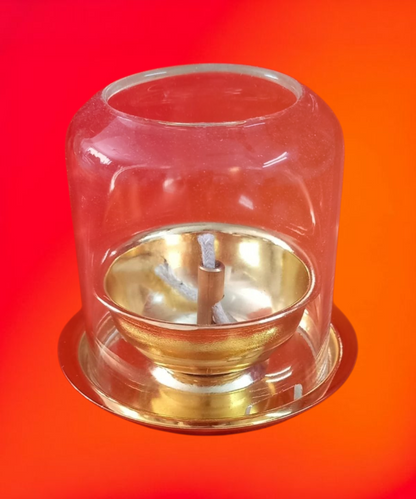 Pooja Deep – Diya with Glass Cover