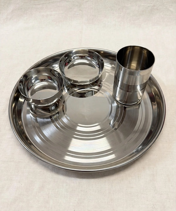 Stainless Steel Dinner Thali Set - 4 Pcs