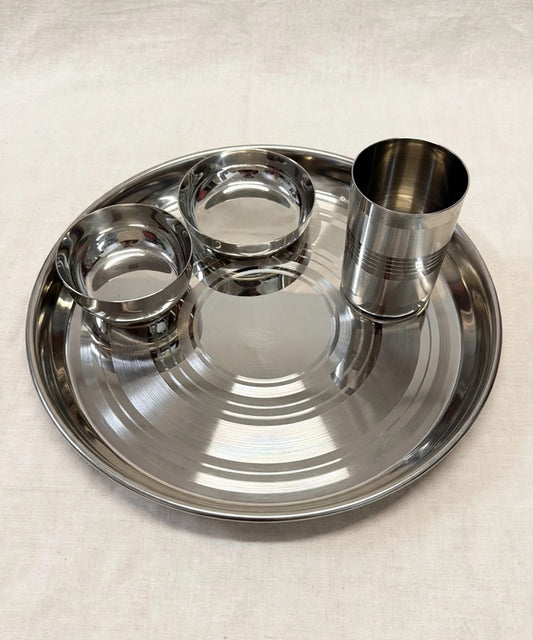 Stainless Steel Dinner Thali Set - 4 Pcs