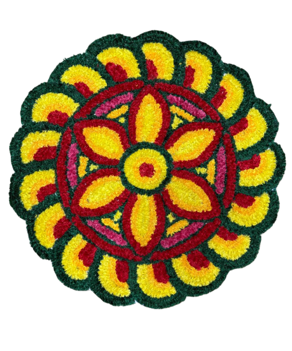 Round Rangoli Mat – 2 Feet yellow