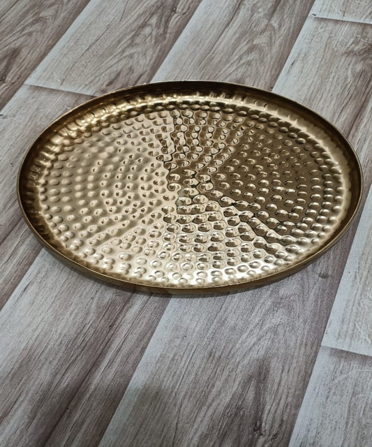 Round Tray Serveware Accessories, 25cm, Golden