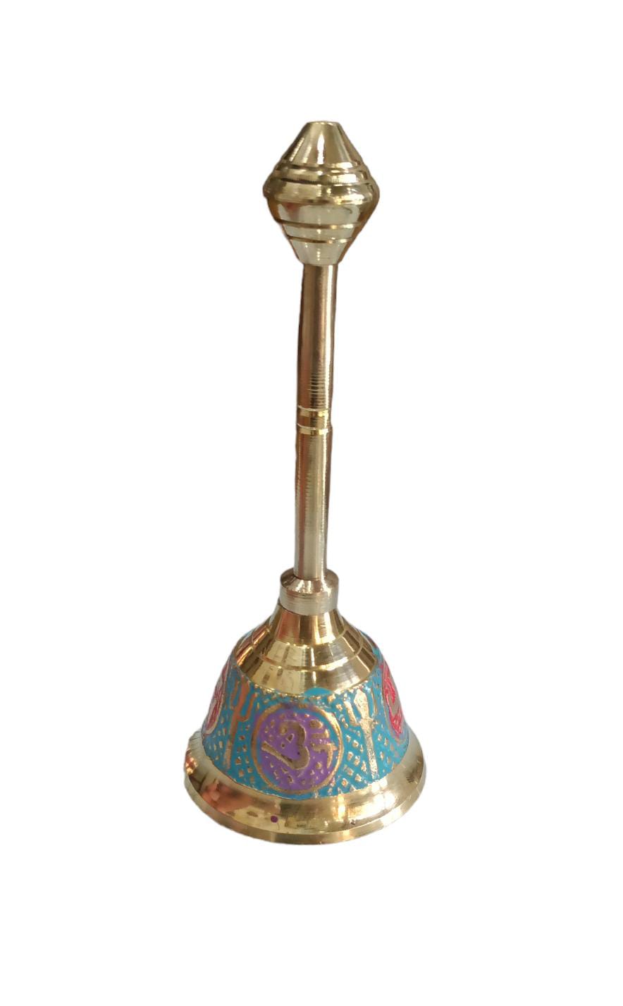 Brass Meenakari Pooja Bell (Medium)