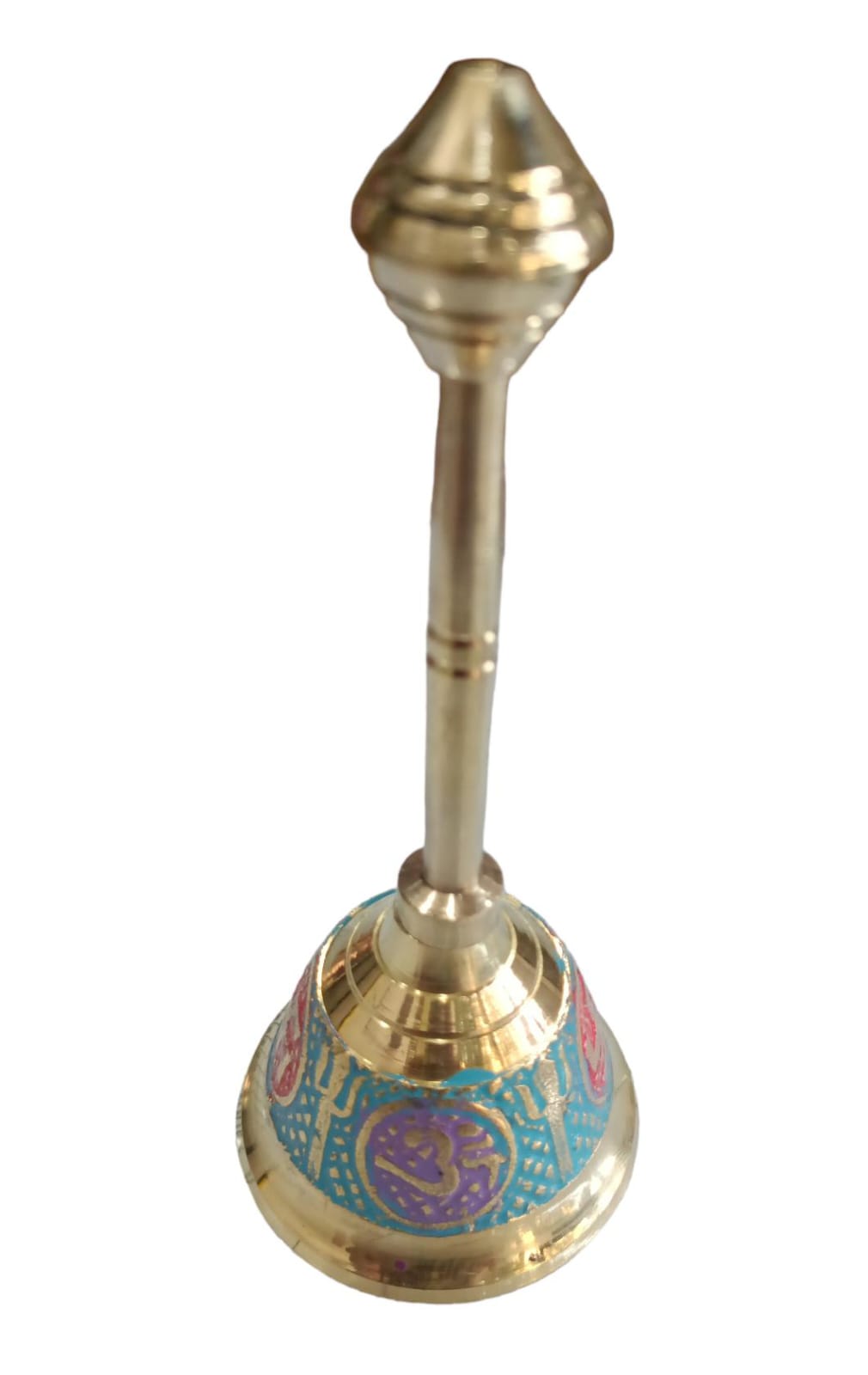 Brass Meenakari Pooja Bell (Medium)