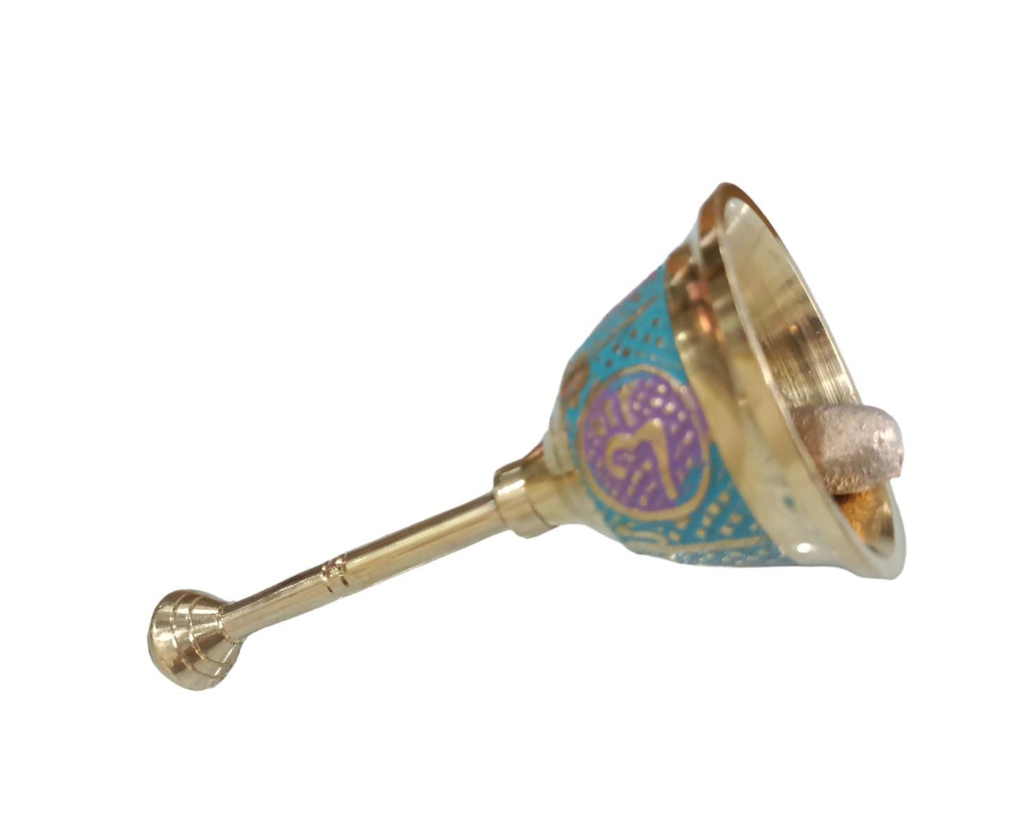 Brass Meenakari Pooja Bell (Medium)