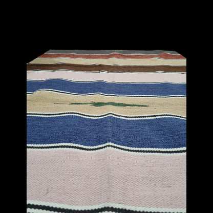 Indian Handwoven Cotton Rug/Dhurrie with Tassels