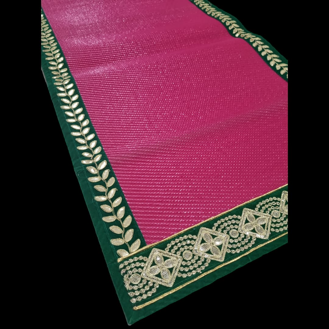 Dark Pink Nylon Handmade Mat 48x24