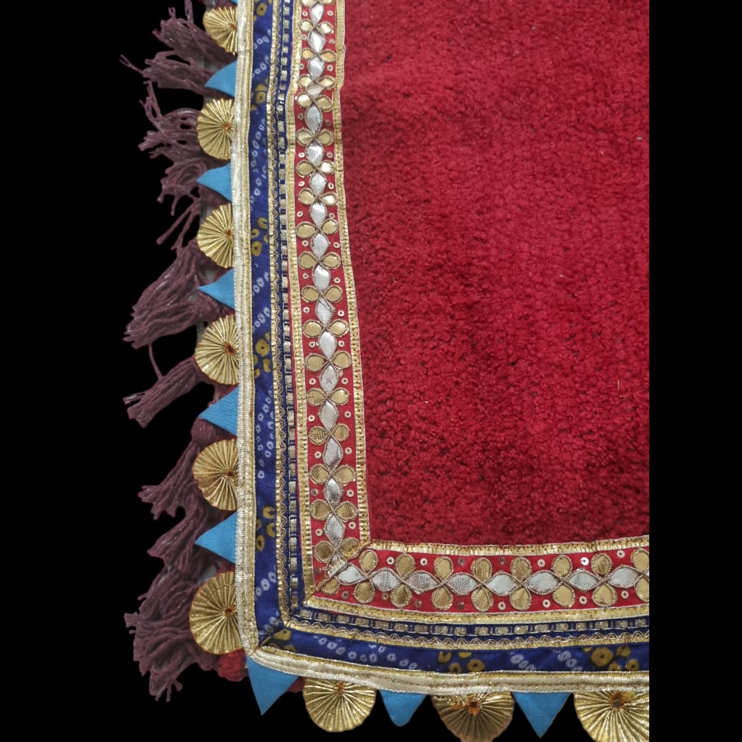 Prayer Dark Red woolen Mat/Aasan/Pooja Mat/Meditation Mat/Multipurpose Rug Mat 22×22 (In Inch)