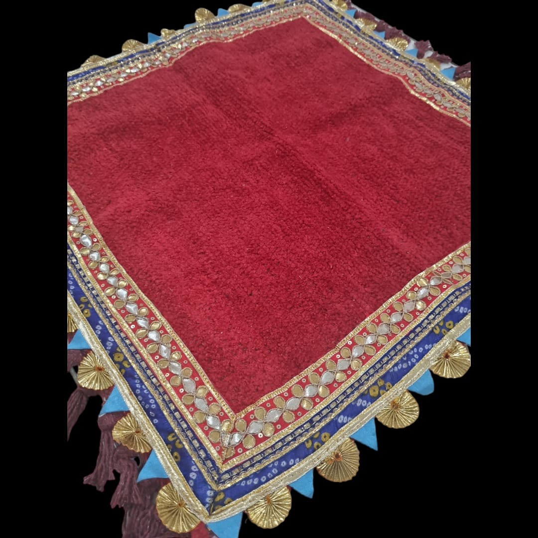 Prayer Dark Red woolen Mat/Aasan/Pooja Mat/Meditation Mat/Multipurpose Rug Mat 22×22 (In Inch)