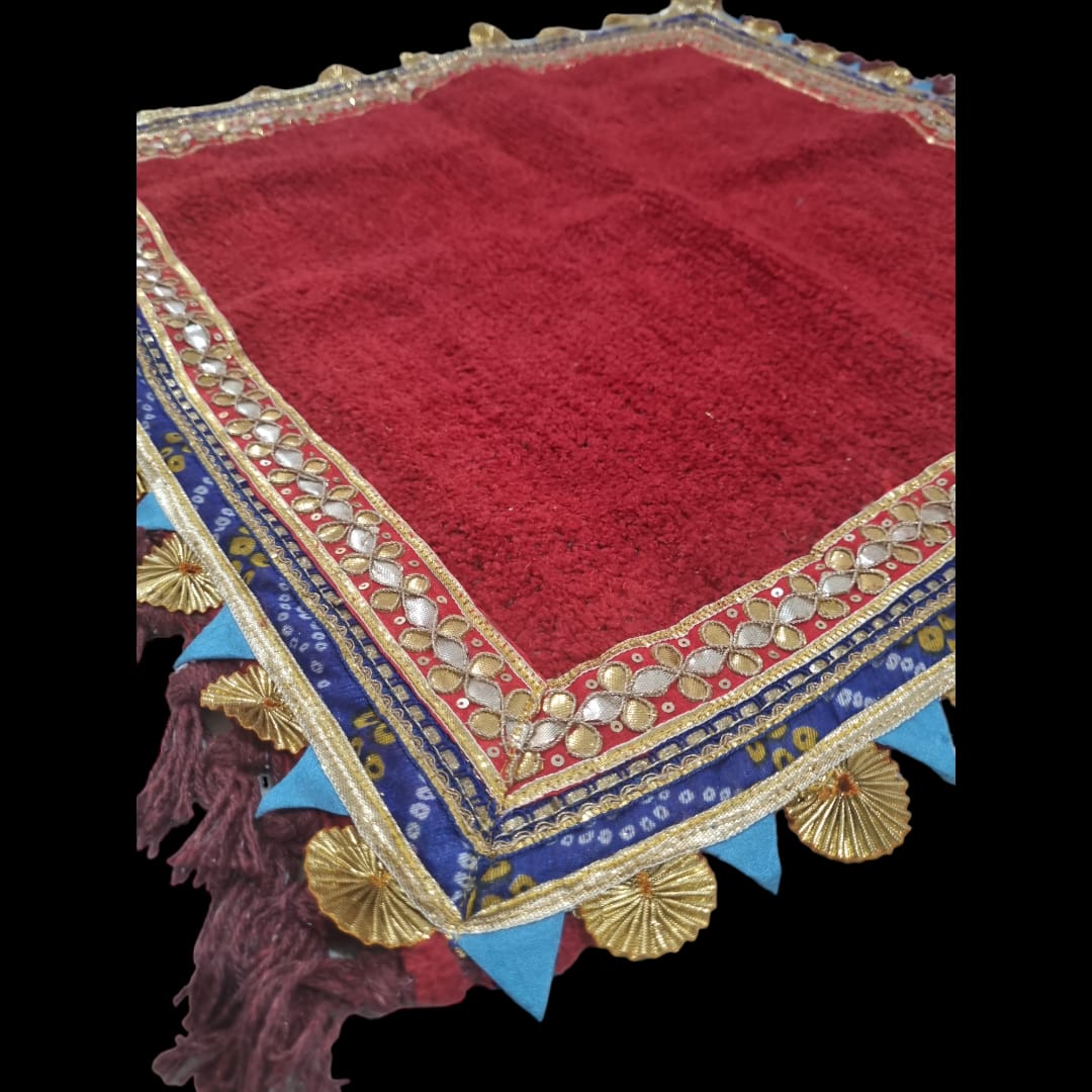 Prayer Dark Red woolen Mat/Aasan/Pooja Mat/Meditation Mat/Multipurpose Rug Mat 22×22 (In Inch)