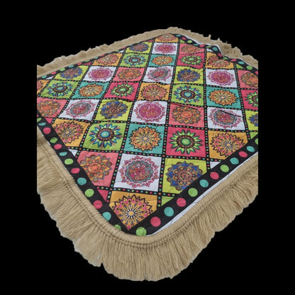 Multicolour Prayer Mat/Aasan/Pooja Mat/Meditation Mat/Multipurpose Rug Mat 27 X 27 (in inch)