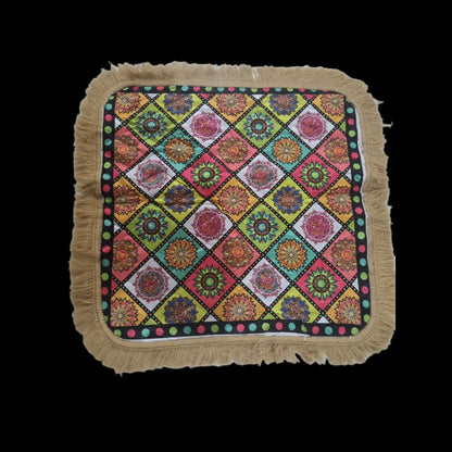 Multicolour Prayer Mat/Aasan/Pooja Mat/Meditation Mat/Multipurpose Rug Mat 27 X 27 (in inch)