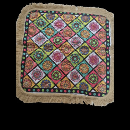 Multicolour Prayer Mat/Aasan/Pooja Mat/Meditation Mat/Multipurpose Rug Mat 27 X 27 (in inch)