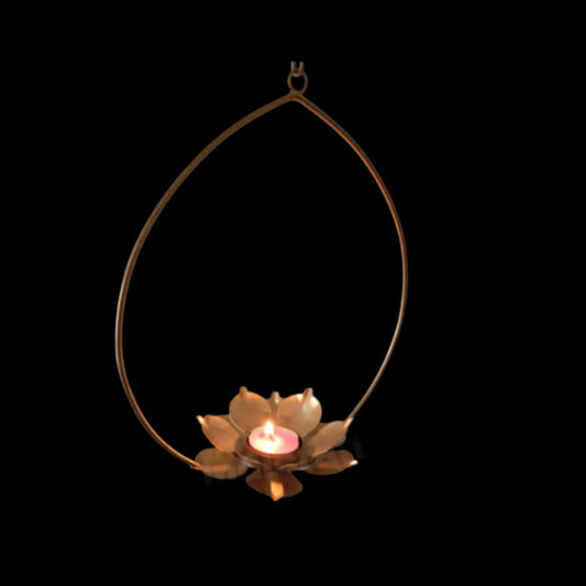 Circle Hanging Lotus Tea Light Candle Holder