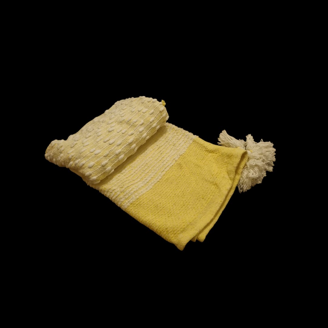 Light Yellow With White Throw