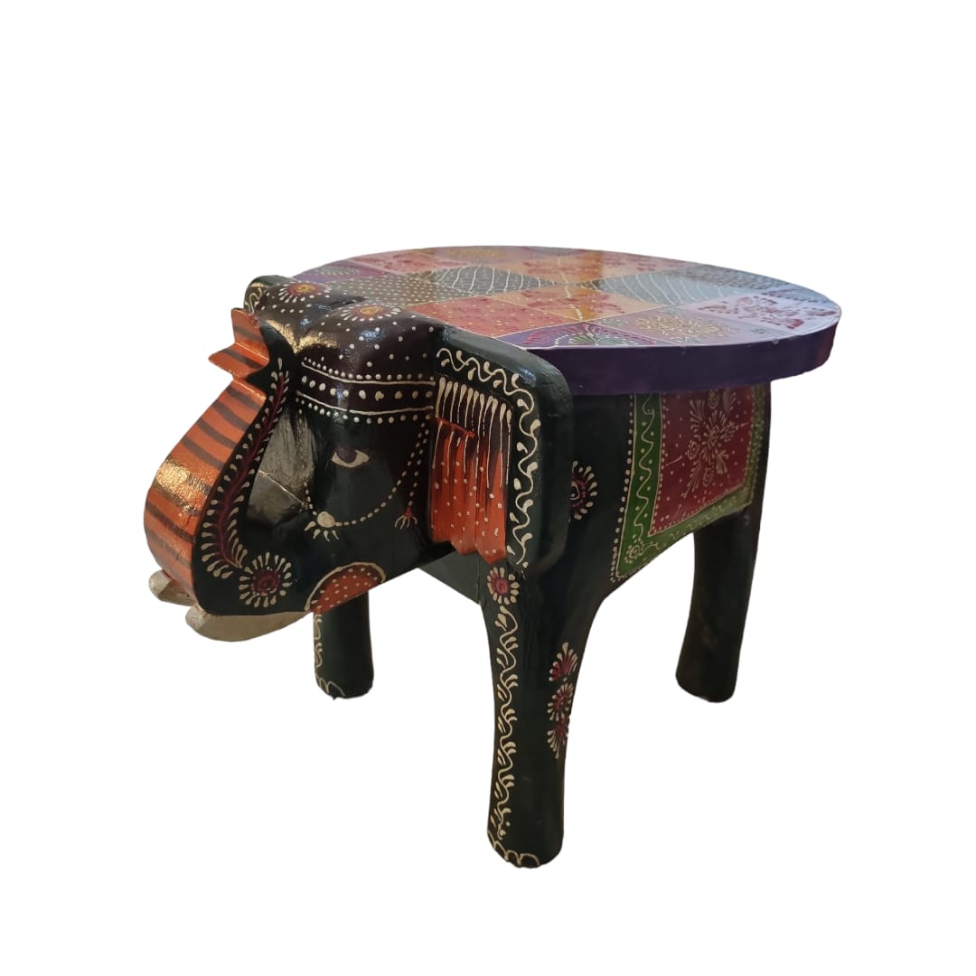 1 pc Wooden Elephant Stool Decorative